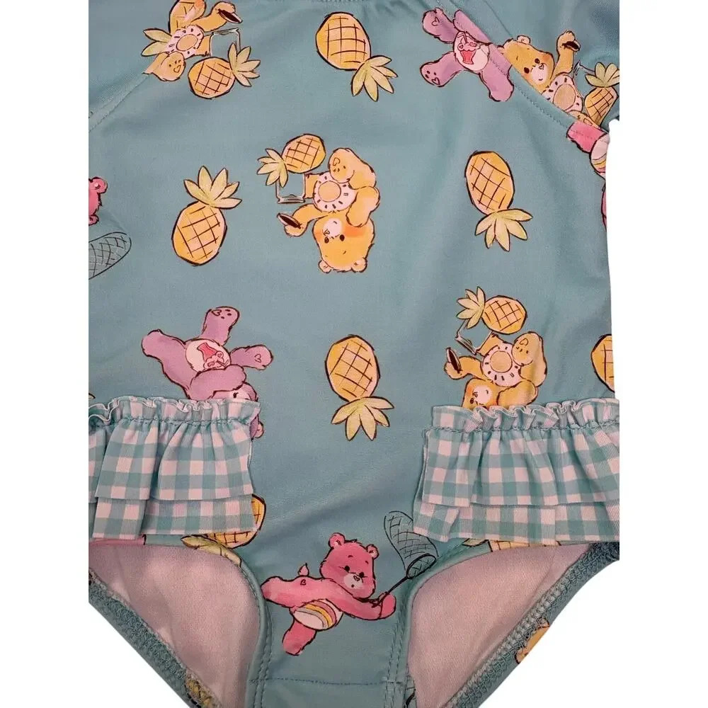 Care Bears Baby Rash Guard Swimsuit 3-6 Months Blue UPF Long Sleeve NWT